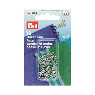 Afbeelding van Prym Haken En Ogen N01 Klein Zilver 12 Stuks Knopen