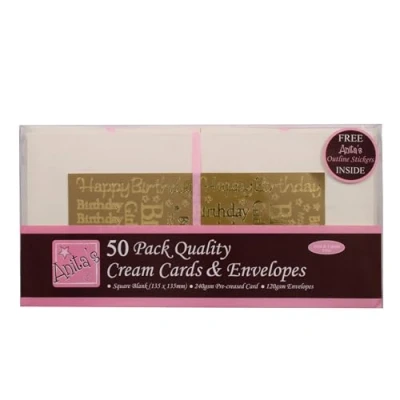 Afbeelding van Square Cards &amp; Envelopes Cream (ANT 1512021)