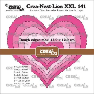 Afbeelding van Crealies Crea nest dies XXL Hart met ruwe randen CLNESTXXL141 max 14,0x12,9cm (01 23)
