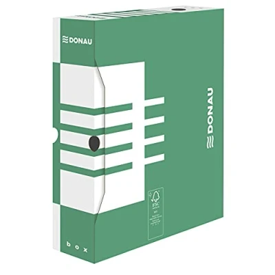 Afbeelding van DONAU 7660301FSC 06 archiefdozen van gerecycled karton, A4/80 mm/B, groen, 20 stuks