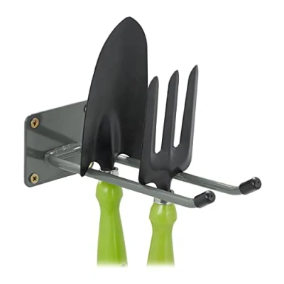 Afbeelding van Relaxdays gereedschapshaak 24 cm wandhaak tuingereedschap staal antraciet