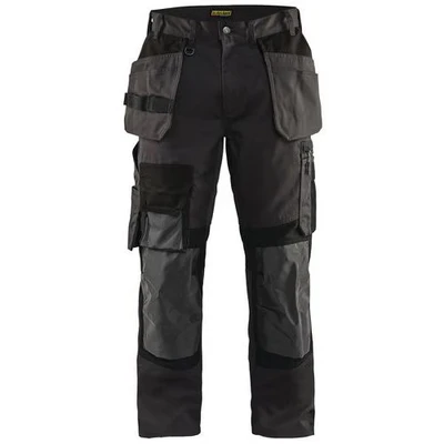 Image de Pantalon artisan stretch gris foncé/noir
