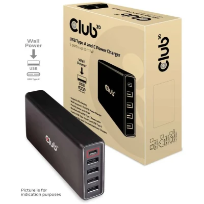 Afbeelding van club3D CAC 1903 USB laadstation Thuis C bus, 2.0 bus A