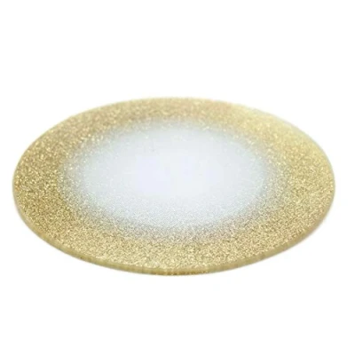 Afbeelding van Decoratief bord, gouden glitter, ø 15 cm