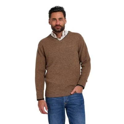 Afbeelding van JACK PYKE Ashcombe Pullover met V hals, 100% lamswol, oranje, XL, gerst