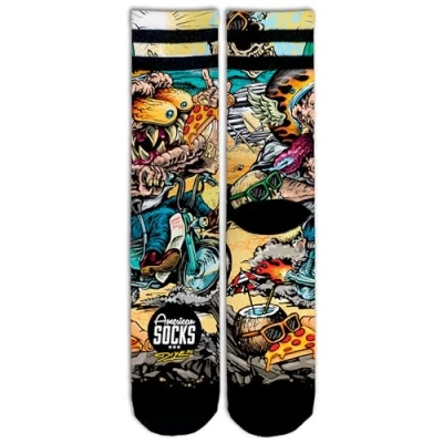 Afbeelding van American Socks Halfhoge sportsokken voor dames en heren, crossfit, padelsokken, hardlopen, fietsen, skatesokken., Bike Monster