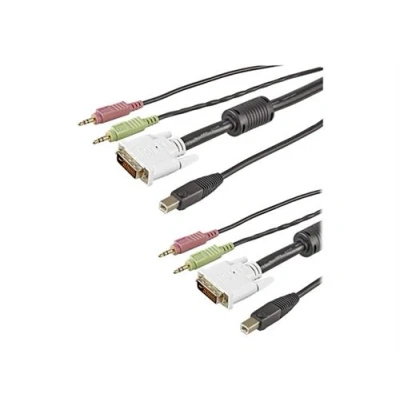 Image de StarTech.com câble KVM USB DVI 4 en 1 avec audio et microphone rallonge de clavier / vidéo souris 1.8 m