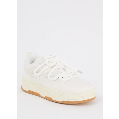Afbeelding van Steve Madden Boomer White Multi Dames Sneaker SM11003420 03007 077 Maat 38