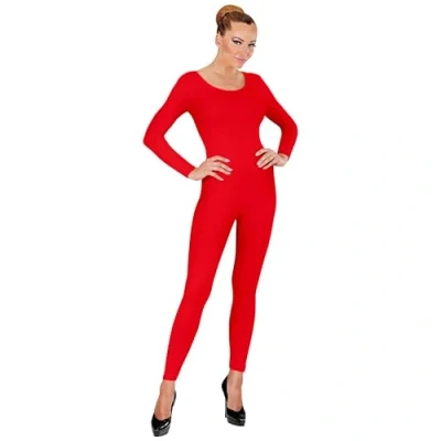 Afbeelding van Widmann Dans &amp; Entertainment Kostuum Unicolor Body Volwassen, Lang, Rood Vrouw Small / Medium Carnavalskleding Verkleedkleding