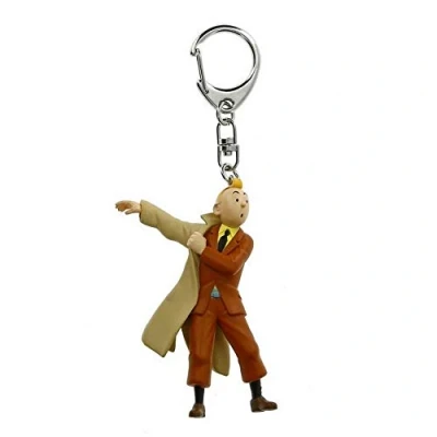Afbeelding van Kuifje PVC Sleutelhanger met Trenchcoat 5 cm