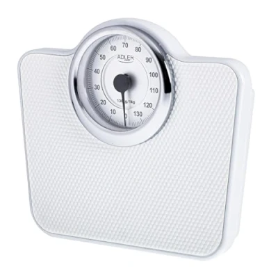 Afbeelding van ADLER AD 8180 Mechanische personenweegschaal, lichaamsgewicht, analoge fitnessweegschaal, 136 kg capaciteit, wijzerplaat, diameter 15 cm, antislip oppervlak, gemakkelijk afleesbaar, gekalibreerd met knop
