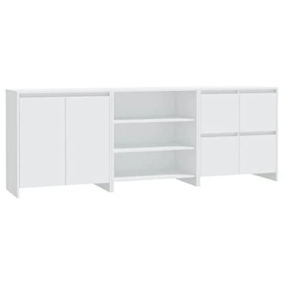 Image de vidaXL Buffets 3 pcs Blanc Bois d&#039;ingénierie