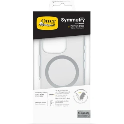 Afbeelding van OtterBox Beschermhoes voor iPhone 16 Pro; Symmetry Series Clear MagSafe, ondersteunt 3 x meer vallen dan militaire standaard en displaybescherming van premium glas, transparant