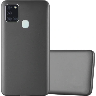 Afbeelding van Cadorabo Hoesje geschikt voor Samsung Galaxy A21s in METALLIC GRIJS Beschermhoes gemaakt van flexibel TPU silicone Case Cover