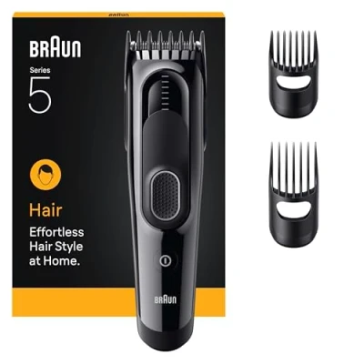 Afbeelding van Braun Haartrimmer Tondeuse Series 5 HC5530 + 3 Tools Levenslang Scherp Scheerblad 17 Lengtes Zwart