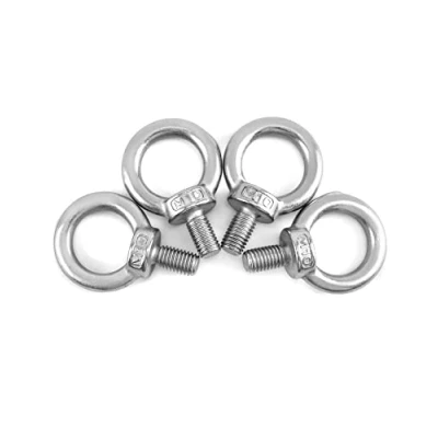 Afbeelding van QWORK® 4 stuks M10 hefring, oogbouten, mannelijke schroefdraad, voor matrozenbouten en technische hefapparatuur (200 kg)