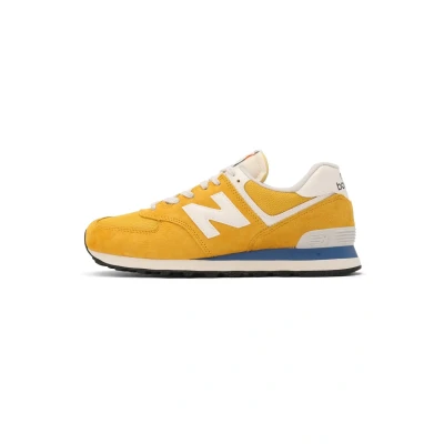 Afbeelding van New Balance U574 Sneakers laag, Maat: 40.5, Orange white blue Leer en textiel