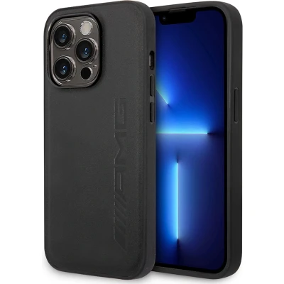 Afbeelding van iPhone 14 Pro Backcase hoesje Mercedes Benz Effen Zwart Leer