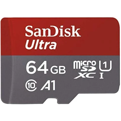 Afbeelding van SanDisk Ultra MicroSDXC UHS I Kaart 64 GB + SD Adapter (Voor Smartphones En Tablets, A1, Class 10, U1, Full HD Video&#039;s, Tot 120 MB/s Leessnelheid, 10 Jaar Beperkte Garantie)