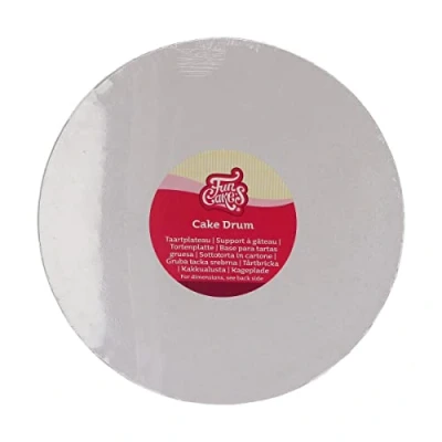 Afbeelding van FunCakes Cake Drum Rond Wit Ø25 cm / 12 mm Taartonderlegger Taartkarton