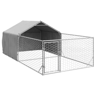 Afbeelding van vidaXL Hondenkennel met ren 5x2x1,5 m gegalvaniseerd staal