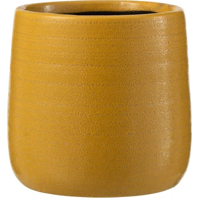 Afbeelding van J Line bloempot Effen keramiek oker small Ø 12.00 cm 2 stuks