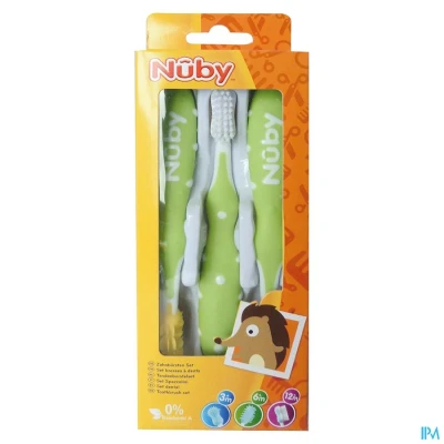 Image de Nûby Set de brosses à dents 3 pièces 3m+