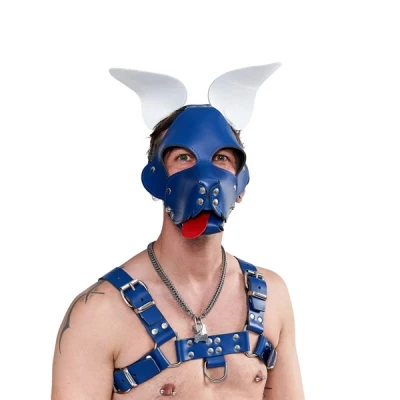 Afbeelding van Masker Shaggy Dog Hood Blauw/Wit