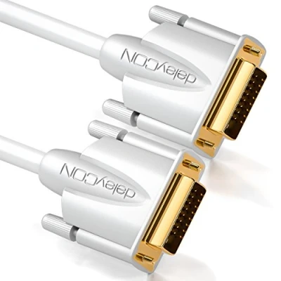 Afbeelding van deleyCON 3,0 m DVI Dual Link kabel 24+1 HDTV resolutie tot 2560 x 1080 Full HD 1080p 3D Ready D contacten verguld wit