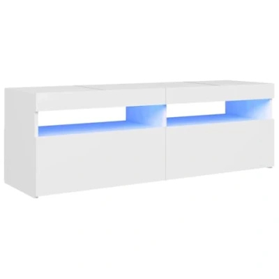 Afbeelding van vidaXL TV kast met ledlampen, wit, 120 x 35 40 cm