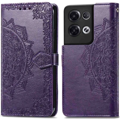 Afbeelding van iMoshion Hoesje Met Pasjeshouder Geschikt voor Oppo Reno 8 Pro 5G Mandala Bookcase Paars