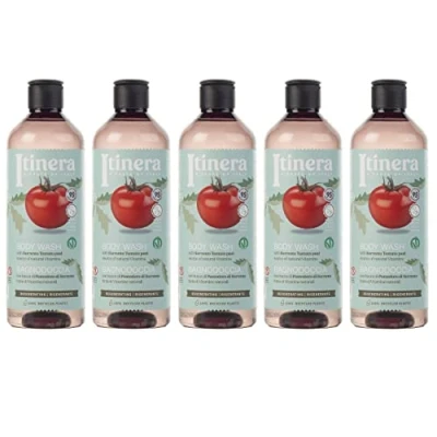 Afbeelding van ITINERA Regenererende bodywash met tomaat uit Sorrento, 95% natuurlijke ingrediënten, 370 ml (5 stuks)
