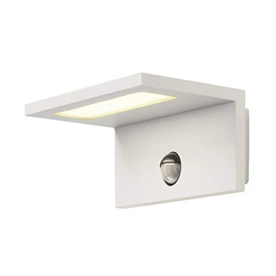 Image de Applique extérieure SLV ANGOLUX SENSOR, blanc, LED, 9,8W, 3000K, IP44, détecteur de mouvements
