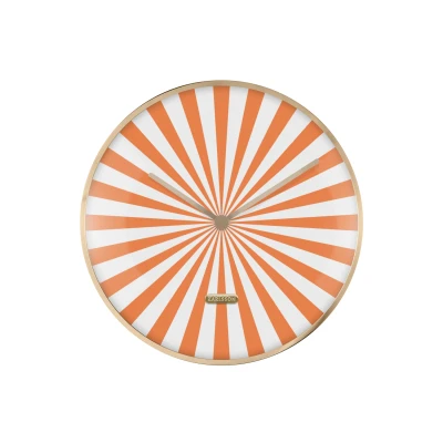 Afbeelding van Karlsson Wandklok Candy Swirl Dome Bright orange &amp; white Ø40cm