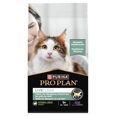 Afbeelding van 2x1,4kg LiveClear Sterilised Adult Kalkoen Pro Plan Kattenvoer