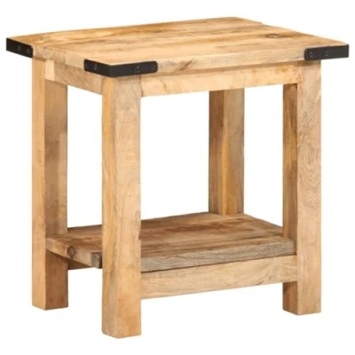Afbeelding van Bijzettafel 40x30x40 cm massief ruw mangohout
