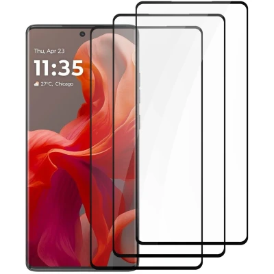 Afbeelding van Cadorabo 3x Screenprotector geschikt voor Motorola Moto G85 Beschermende Pantser Film in KRISTALHELDER Getemperd (Tempered) Display beschermend glas 9H hardheid met 3D Touch