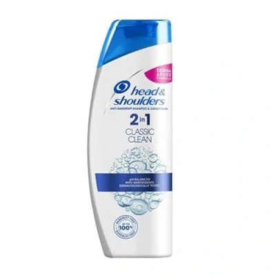 Afbeelding van Head &amp; Shoulders Classic Clean 2 in 1 anti roos shampoo (6 x 250 ml) voor vet haar, rooshampoo, 72 uur bescherming tegen roos, jeuk en droogheid, 6 stuks
