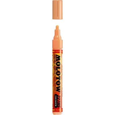 Afbeelding van Molotow ONE4ALL 4mm Acryl Marker Pastel Oranje Geschikt voor vele oppervlaktes zoals canvas, hout, steen, keramiek, plastic, glas, papier, leer...