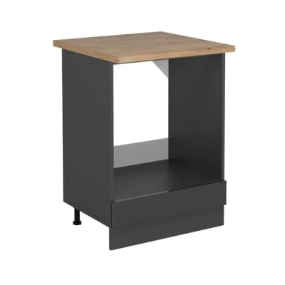 Afbeelding van Vicco Ovenombouwkast R Line, Antraciet Hoogglans/Antraciet, 60 cm , WB Eik