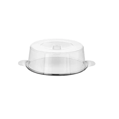 Afbeelding van Taartplateau RVS met afdekkap Ø30cm