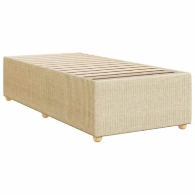 Image de vidaXL Cadre de lit sans matelas crème 90x200 cm tissu