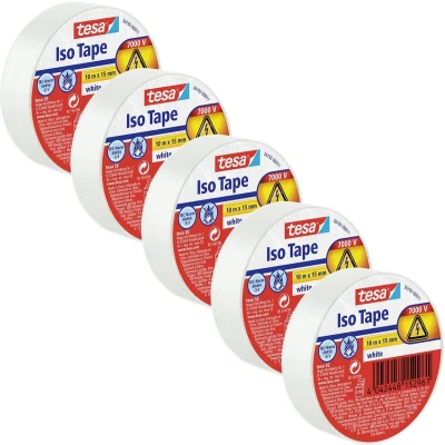 Afbeelding van tesa 56192 00503 23 Isolatietape Wit (l x b) 10 m 15 mm 5 stuk(s)
