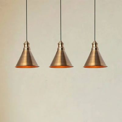 Afbeelding van Hanglamp Sivani MR 314, goud antiek, ijzer 3 lamps lineair