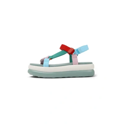 Afbeelding van Camper Flota UP Sandalen met plateauzool, Dames, Maat: 37, Rot grün Textiel