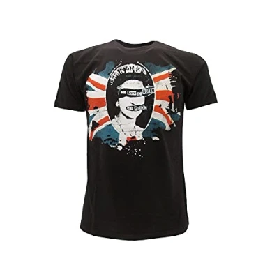 Afbeelding van Sex Pistols God Save The Queen Punk Rock T shirt officieel origineel, zwart.