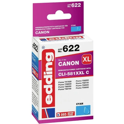 Afbeelding van Edding Inktcartridge vervangt Canon CLI 581C XXL Compatibel Cyaan EDD 622 18