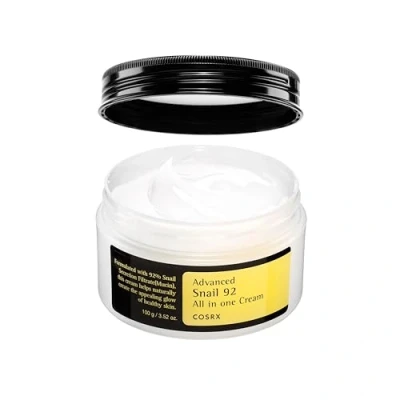 Afbeelding van COSRX Advanced Snail 92 All in One Cream, 92% gefilterd slakkenmucine vochtinbrengende afscheiding, gezichtscrème, langdurige hydratatie, 100 g