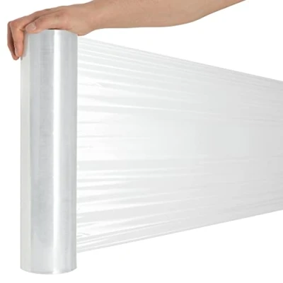 Afbeelding van RAGO® Verhuisverpakking 300 m pallet folie 9,5 x 40 cm verhuisfolie transparante verpakkingsfolie Osmotic plastic wrap verhuizing rol verpakking pakketten