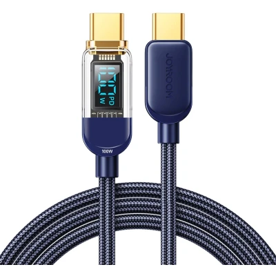 Afbeelding van Joyroom USB C kabel 100W voor snel opladen en gegevensoverdracht 1,2 m blauw (S CC100A4)